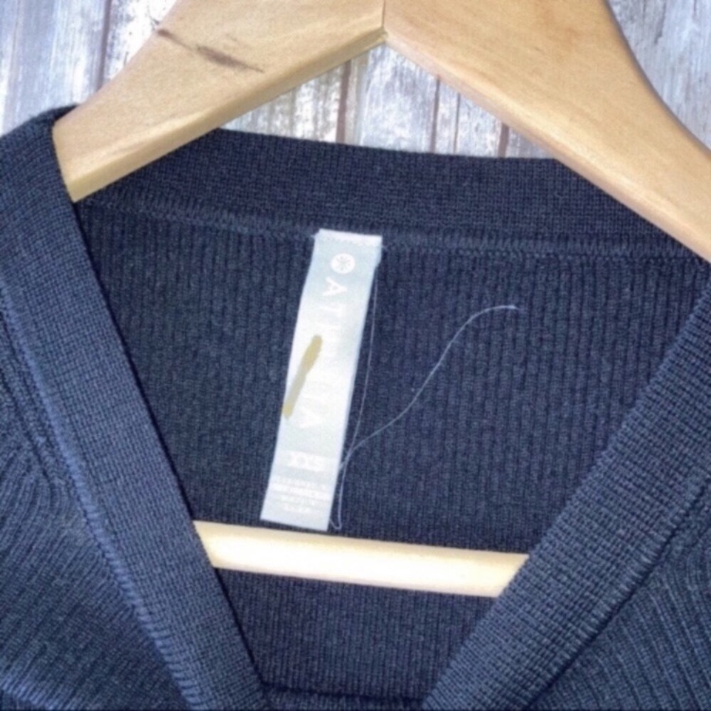 Athleta Black Ribbed Knit Long Sleeve Sweater - Picture 5 of 6